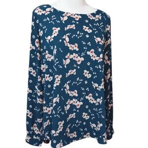 PLEIONE Blouse Top M Pretty Flowers Career Office Professional‎ Dressy Floral